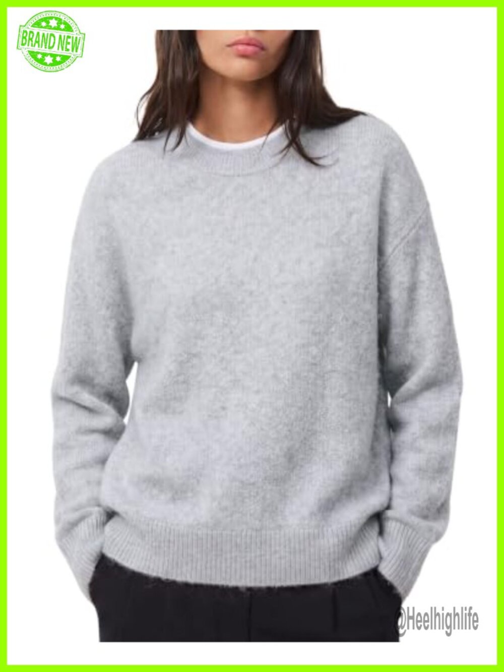 Fuzzy Knit Oversized Crewneck Long Sleeve Pullover Sweater
